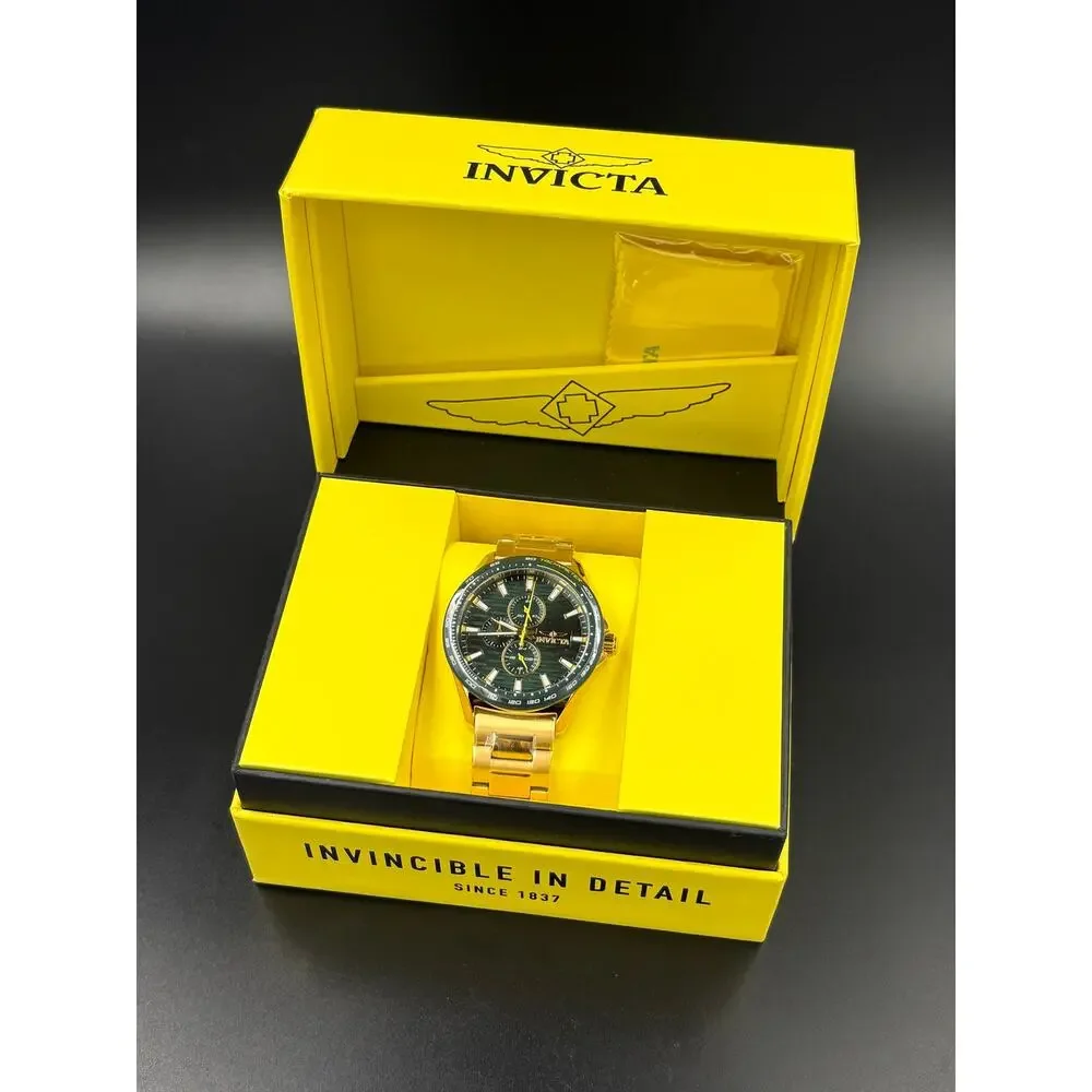 Invicta Racing Men’s Watch 44mm Gold New in Box